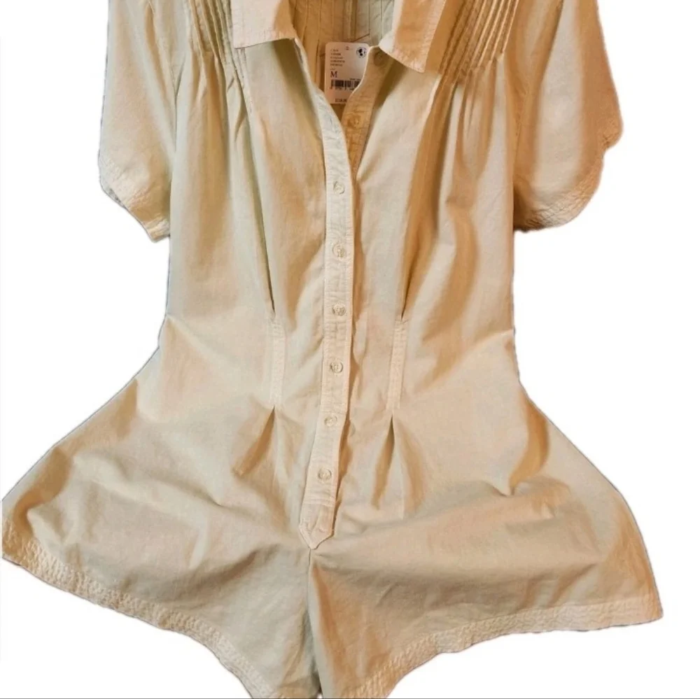 NWT Free People Keep It Crisp Romper Shortall in Ivory Size (M)